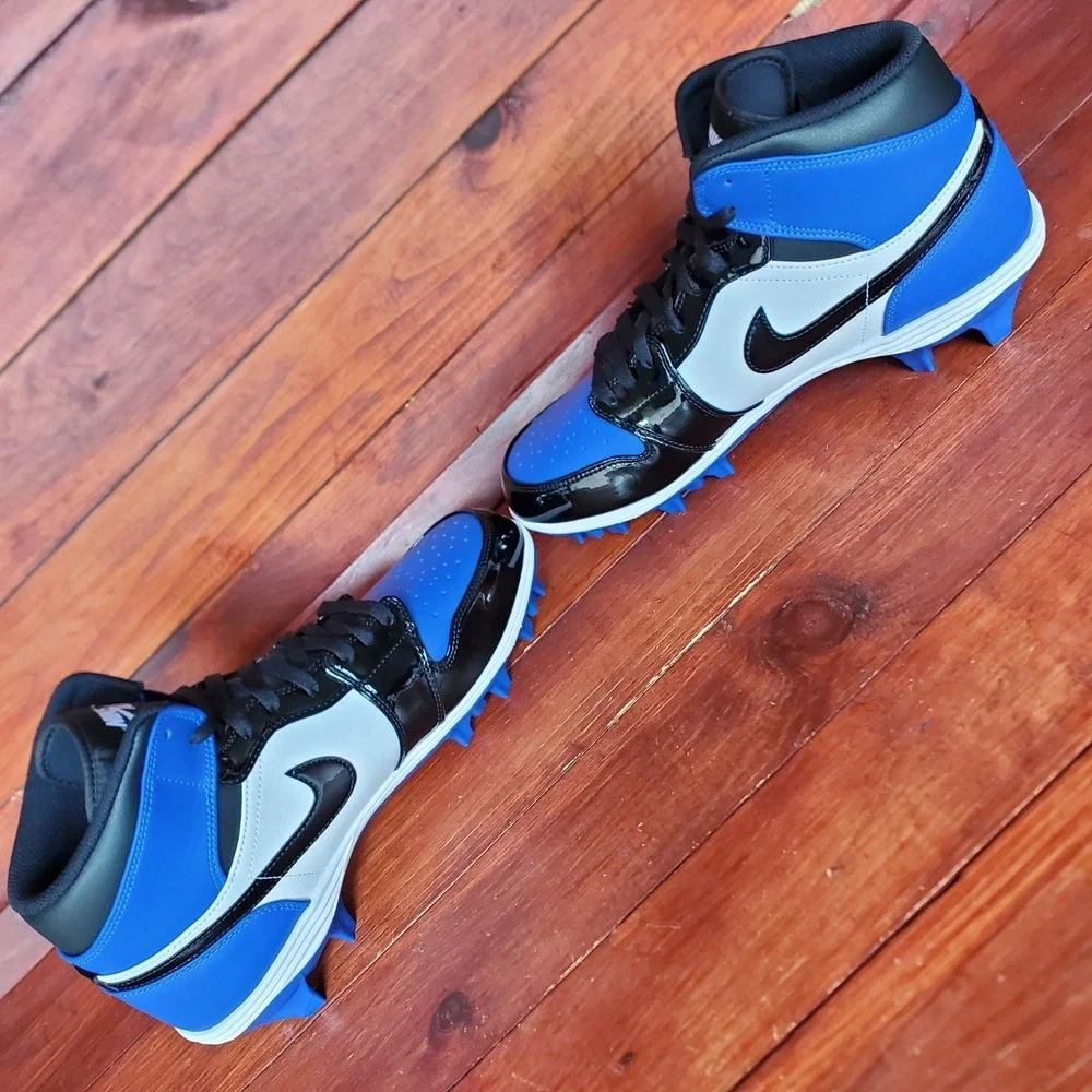Nike Air Jordan 1 Mid TD Football Cleats Men 11.5 Royal Blue‎ Patent FJ6805-401 Jordan 1 Mid TD Men main image 4